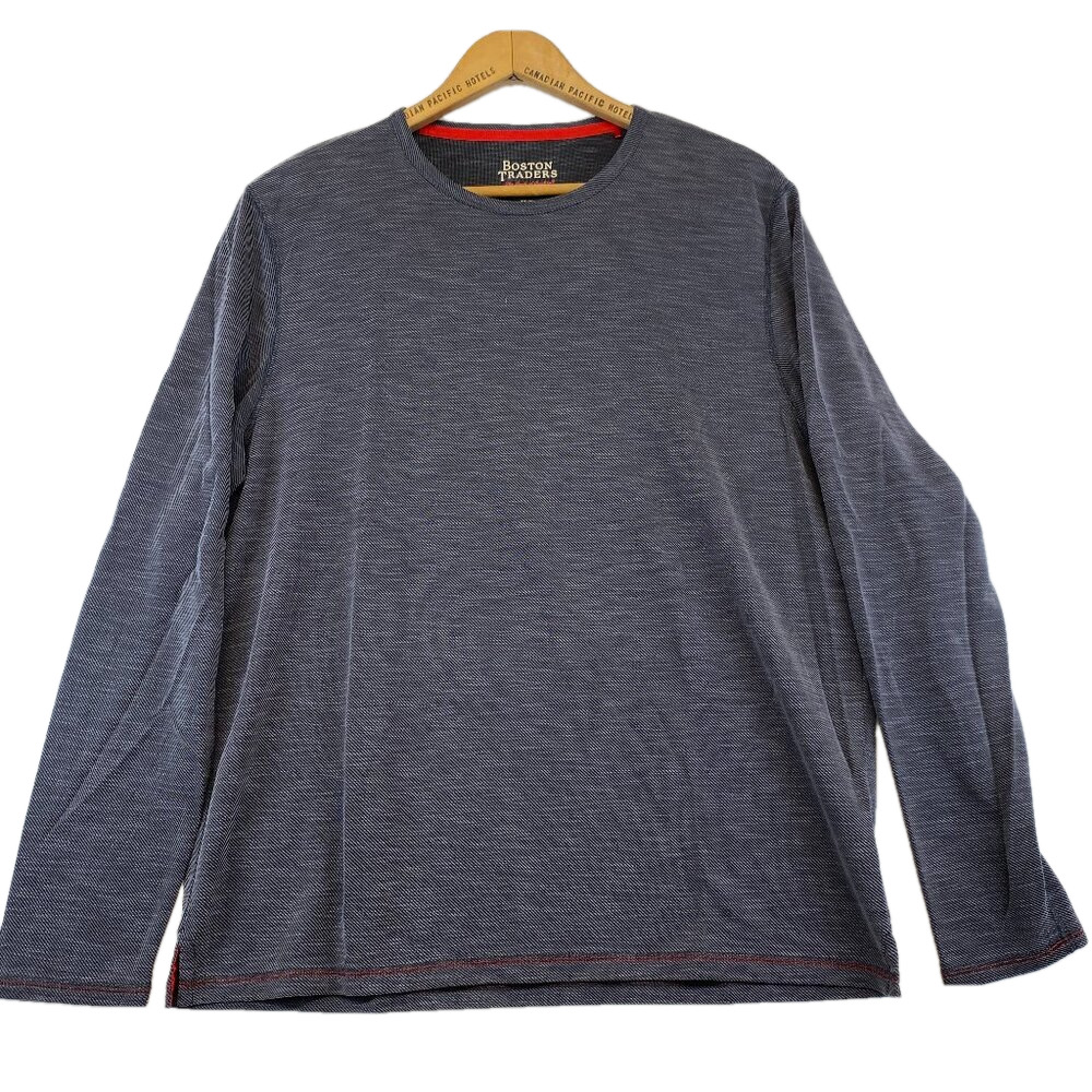 Boston Traders Men Sweater XL Gray Crew Neck Long Sleeve Pullover